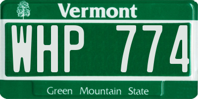VT license plate WHP774