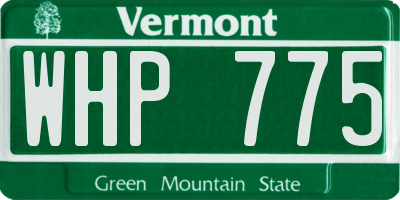 VT license plate WHP775