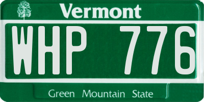 VT license plate WHP776