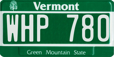 VT license plate WHP780