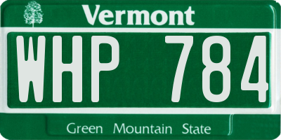 VT license plate WHP784
