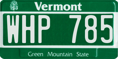 VT license plate WHP785