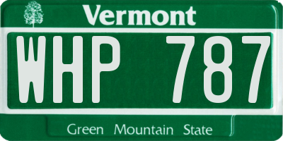 VT license plate WHP787