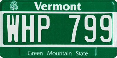 VT license plate WHP799