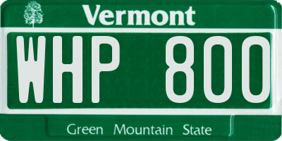 VT license plate WHP800