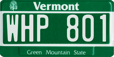 VT license plate WHP801