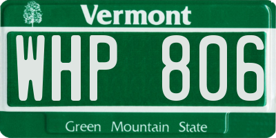 VT license plate WHP806