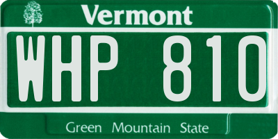 VT license plate WHP810