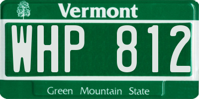 VT license plate WHP812