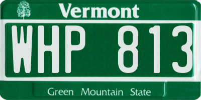 VT license plate WHP813