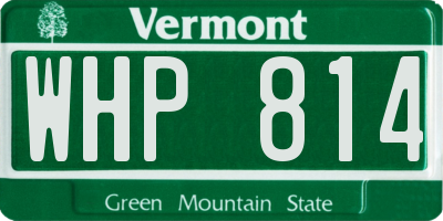 VT license plate WHP814