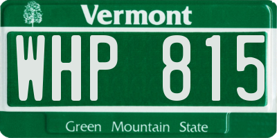 VT license plate WHP815