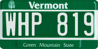 VT license plate WHP819
