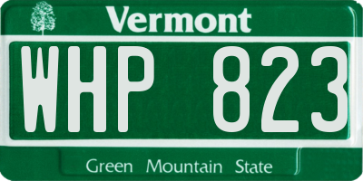 VT license plate WHP823