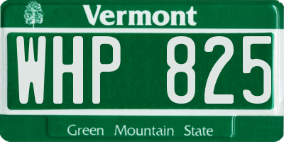 VT license plate WHP825
