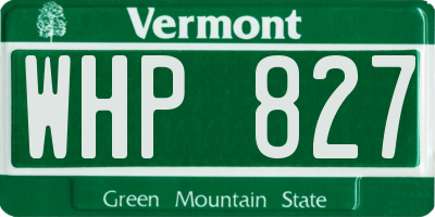 VT license plate WHP827