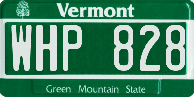 VT license plate WHP828