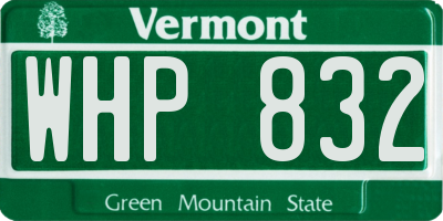 VT license plate WHP832