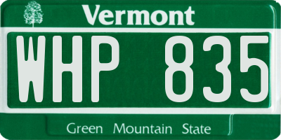 VT license plate WHP835