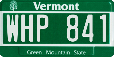 VT license plate WHP841