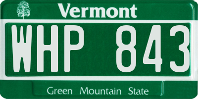 VT license plate WHP843