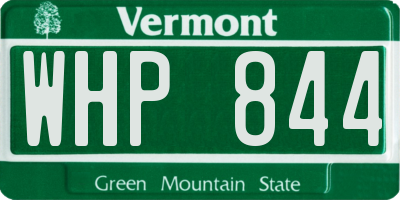 VT license plate WHP844