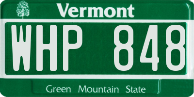 VT license plate WHP848