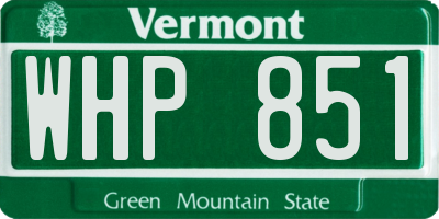 VT license plate WHP851