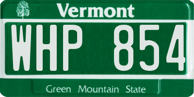 VT license plate WHP854