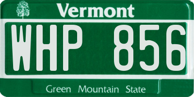 VT license plate WHP856