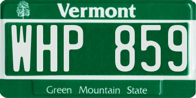 VT license plate WHP859