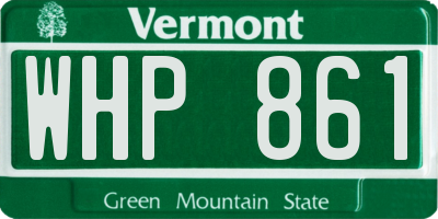 VT license plate WHP861