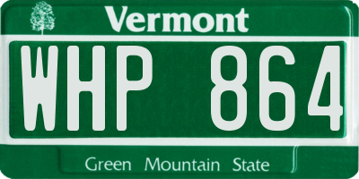 VT license plate WHP864