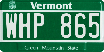 VT license plate WHP865