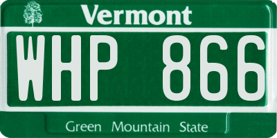 VT license plate WHP866