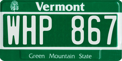 VT license plate WHP867