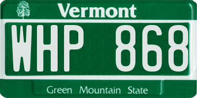 VT license plate WHP868