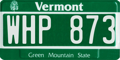 VT license plate WHP873