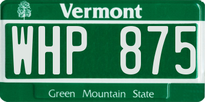 VT license plate WHP875