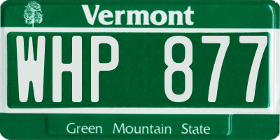VT license plate WHP877