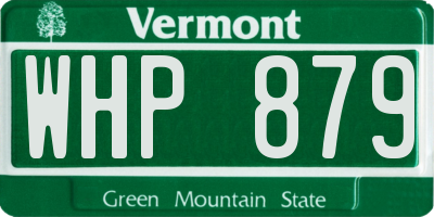 VT license plate WHP879