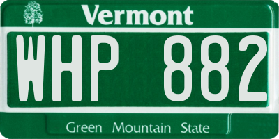 VT license plate WHP882