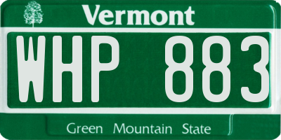 VT license plate WHP883