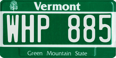 VT license plate WHP885