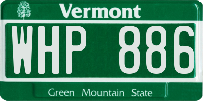 VT license plate WHP886