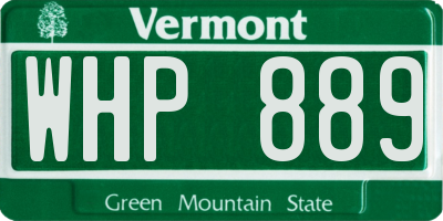 VT license plate WHP889