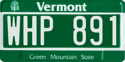 VT license plate WHP891