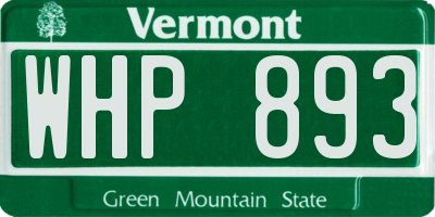 VT license plate WHP893