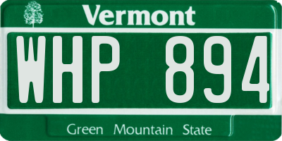 VT license plate WHP894
