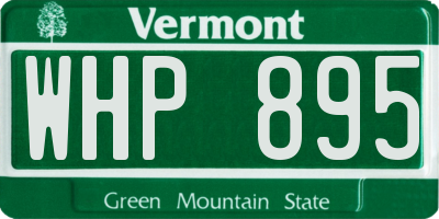 VT license plate WHP895